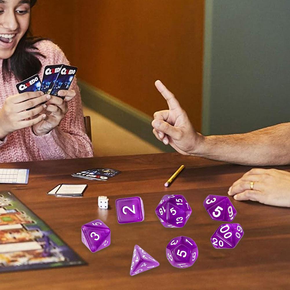 7 قطعة من النرد متعدد السطوح ا - مراجعة Board Game Font وسعره